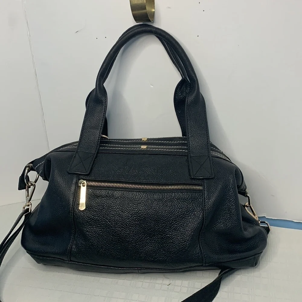 Cuore & Pelle Amelia Satchel in Black leather